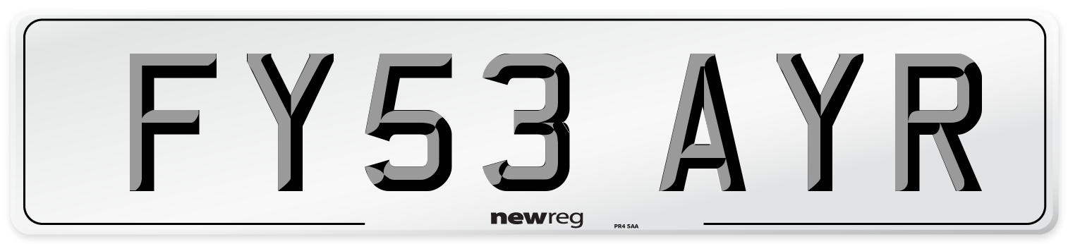 FY53 AYR Number Plate from New Reg